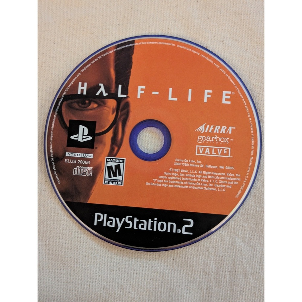 Half-Life PlayStation 2 PS2 Game Disc Only SLUS 20066 Sierra Valve NTSC U/C